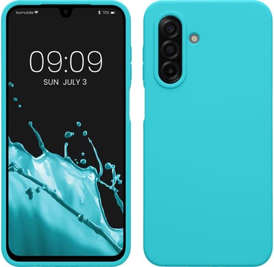 kwmobile telefoonhoesje geschikt voor Samsung Galaxy A17 4G / 5G - Hoesje met siliconen coating - Smartphone case in ijsblauw