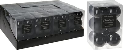 12 stuks Mondexx Kerstballen - 6 cm - Zwart
