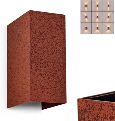 RVS Buitenwandlamp met Richtbaar Licht (Up & Down) - IP44 Geschikt voor Tuin en Entree