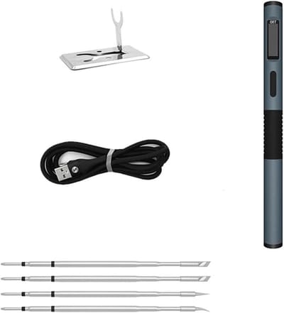 Soldeerbout - Soldeerstation - Elektronica Repareren - Instelbare Temperatuur - 100 W - Zwart
