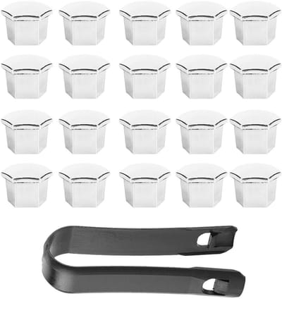 Allecto - Auto Wiel Moer Covers - Bescherming tegen schade - Zilver - Decoratieve Velg Covers - 20 Stuks - Geschikt voor Peugeot 307 308 408 206 207