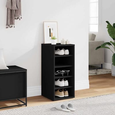 vidaXL - Schoenenkasten - 31,5 - x - 35 - x - 70 - cm - Zwart - 5 - paar - schoenen