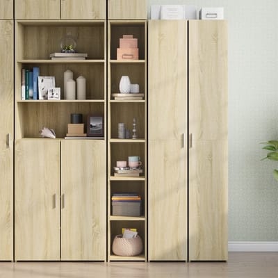 vidaXL - Hoge - kast - 30x41x185 - cm - bewerkt - hout - sonoma - eikenkleurig