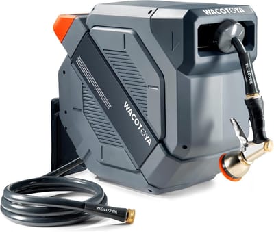 Tuinslanghaspel Intrekbaar - Waterslang Rol - Tuin Besproeien - Automatische oprolling - 25 Meter - Grijs