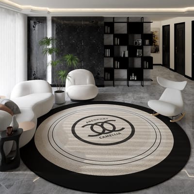 Nordische Stijl Woonkamer Decoratie Rond Tapijt Licht Luxe Tapijten voor Slaapkamer Verdikt Pluche Vloermat Pluizig Zacht Kleedkamer Tapijt 100x100cm