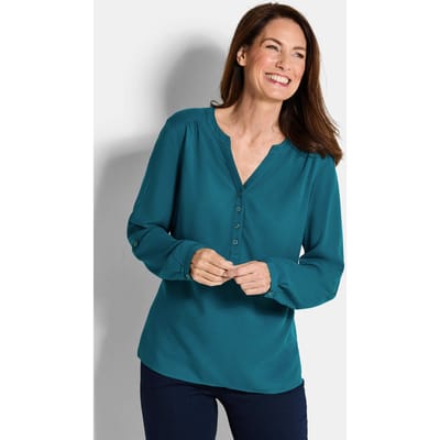Blouse - petrol - Gr. 19 van Goldner Fashion
