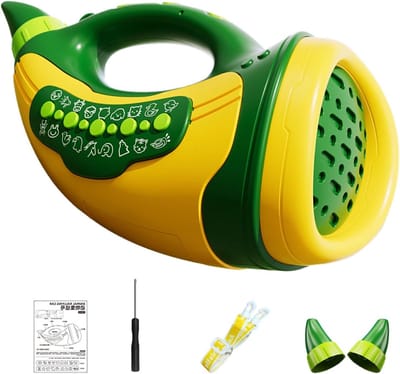 Kinder Trompet Speelgoed - Muziekinstrument Dierengeluiden - Vroeg Leren Spel - Ontwikkel Mondspieren - 19 cm Lengte - Groen
