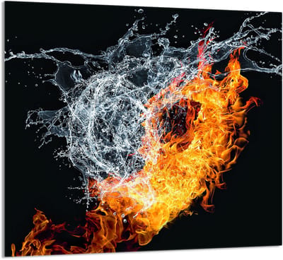TMK ArtDeko Serie - Glazen Paneel Voor Keuken - 65x60 cm - Hart Motief - Beschermend Glas