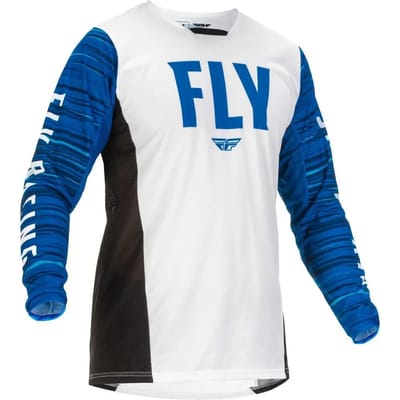 FLY Racing Kinetic Wave Jersey White Blue - Maat M - Jas