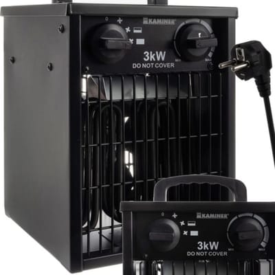 Kaminer Elektrische Heater 3kW - Krachtige Ventilatorkachel met Thermostaat en Oververhittingsbeveiliging