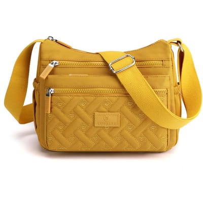 Schoudertas met meerdere compartimenten voor dames Creatieve diamanten borduurgaren Messenger Bag Waterafstotende nylon tas met grote capaciteit one size yellow