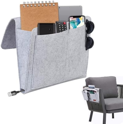 Dailygoods- Bed Organizer - Lichtgewicht Vilt - 5 Compartimenten - Voor Opbergen van Boeken - Tablets - Afstandsbedieningen - Onder Matras Plaatsbaar - Opbergzak
