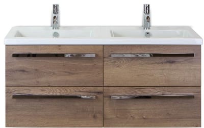 Seville Badmeubelset 120 cm - 4 Laden Tabacco - Wastafel Djazz Dubbel