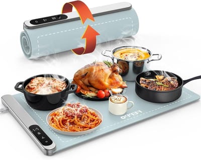 Elektrische Voedsel Warmer - Warmhoudplaat - Eten Warm Houden - Snelle Oppervlakte Verwarming - 500 Watt - Hemelsblauw