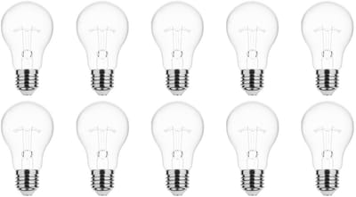 Technik E27 Wolfraam-Gloeilamp Dimbaar 75W - 2700K - Warm Wit - Gloeilamp Globe A55 - 10 stuks