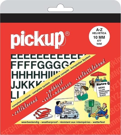 Pickup plakletters boekje Helvetica zwart - 10 mm