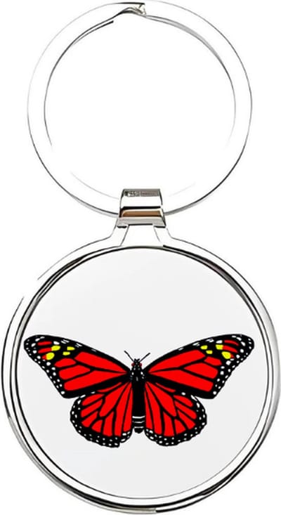 Akyol - Vlinder Sleutelhanger - vlinder - Dierenliefhebbers - Rode vlinder - butterfly - insect - teken van vrijheid - vliegend insect - tuindieren - kapel - cadeau voor je vriendin - 4 x 7,5 CM