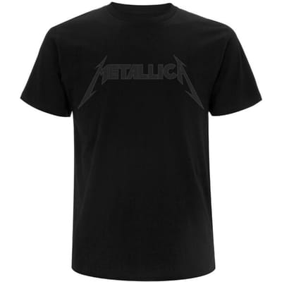 Metallica T-shirt - Black On Black Classic Logo - S tot 4XL - voor Mannen - zwart