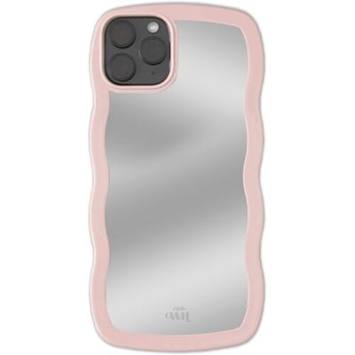 xoxo Wildhearts Wavy mirror case Pink telefoonhoesje - Geschikt voor iPhone 11 Pro Max - Golvend spiegelhoesje - Wolken hoesje - Schokbestendig - Cloud case - Silicone case met spiegel - Roze