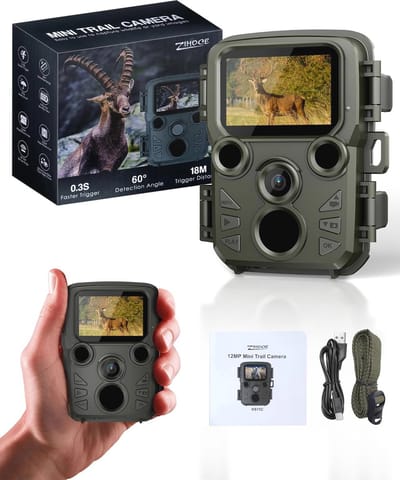 Mini Wildcamera met Bewegingsmelder en Nachtzicht - 12 MP & 1080p HD Video
