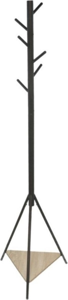 Gerimport Kapstok - zwart - metaal - staand - 6 haken op verschillende hoogtes - 180 cm