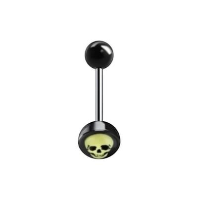Aramat Jewels | Tongpiercings | Stalen tongpiercing met acryl logo | Tribal | |7mm | Staal | Volwassenen | Verkleurd niet