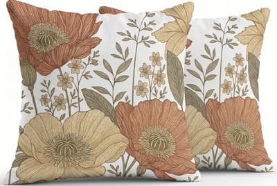 Set van 2 kussenslopen voor buiten, 45 x 45 cm, weerbestendig, modern bloemenpatroon, decoratieve kussenslopen, voor tuin, bank, woonkamer, slaapkamer, dubbelzijdig patroon