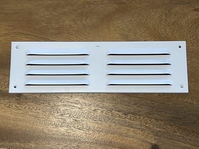 TQ4U Ventilatierooster 300 x 90 mm – Aluminium Schoepenrooster – Muurrooster – Wit Gelakt – Binnenrooster