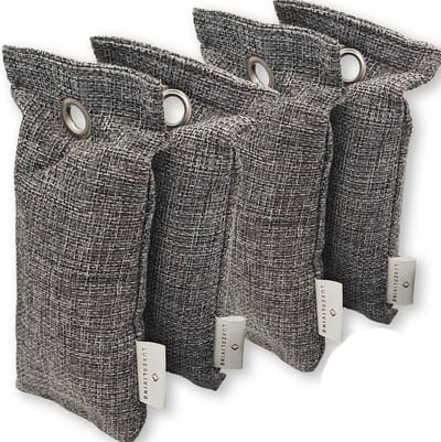 LuxerLiving geurvreter - Natuurlijke luchtreiniger - Milieuvriendelijk - Luchtverfrisser - Geurvreter auto, huis en schoenen - 4x 75 gram