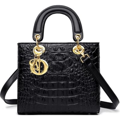 Dames Handtas Krokodil Effen Kleur Schoudertas Retro Dagelijks Casual Handtas Crossbody 22*11*19cm zwart