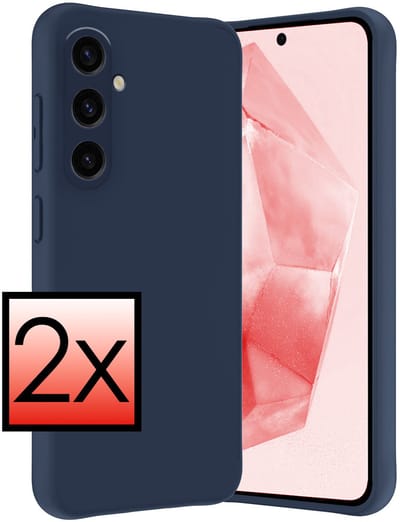 Hoesje - 2 Stuks - Geschikt voor Samsung Galaxy A36 - Sterk & Shockproof - Case Siliconen - Back Cover - Telefoon Hoes - Donkerblauw
