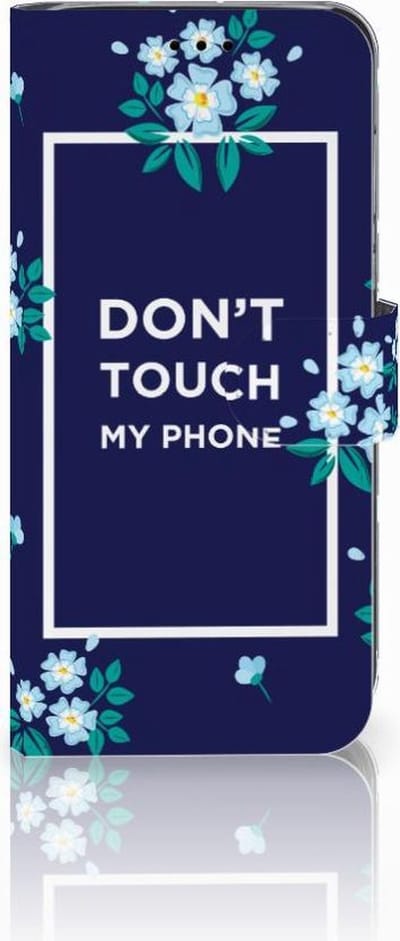 Huawei P20 Lite Portemonnee Hoesje Flowers Blue DTMP