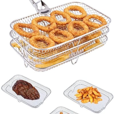 Allecto - Airfryer rek - Stapelbare dehydrator - Roestvrijstaal - 3