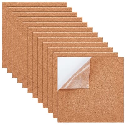 Dailygoods- Kurkplaten 30 stuks 15 x 15 cm - Zelfklevende Muurkurk - Wanddecoratie - Feestbenodigdheden - Doe-het-zelf - 1 mm dik - Kurkbord