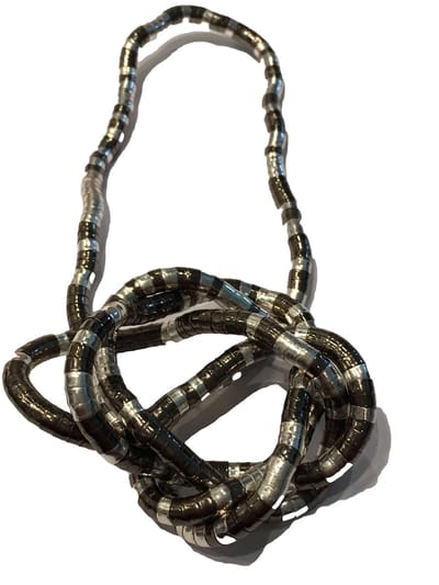 Petra's Sieradenwereld - Slangketting zwart zilverkleur