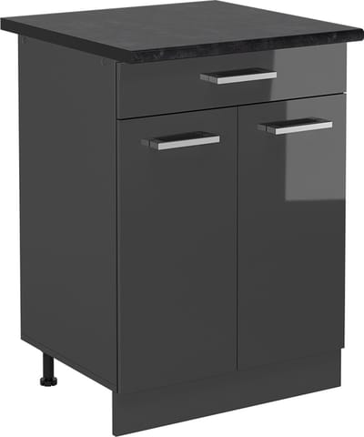 Vicco R-Line Keukenonderkast – 60 cm, WB Antraciet Antraciet Hoogglans