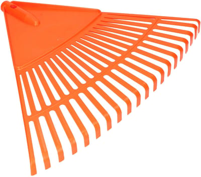 KOTARBAU® Bladhark, Tuinhark van Kunststof, 20 Tanden, Oranje- zonder Steel, Gazonhark, Waaierbezem, Lichtgewicht Hark, Stevige Hark,