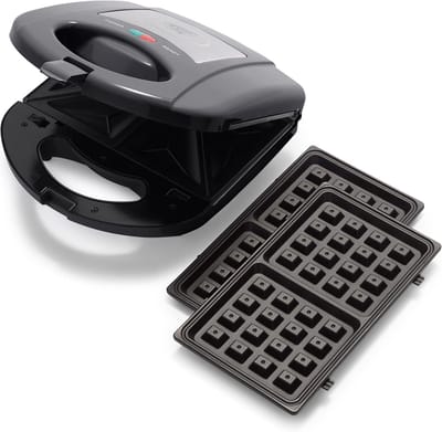 Elektrische 3-in-1 Contactgrill, Wafelijzer en Toastenmaker met Antiaanbaklaag