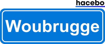 Hacebo - Plaatsnaam Sticker - 29x10 CM - Woubrugge sticker - Verkeersborden sticker - grappige cadeaus - Woubrugge