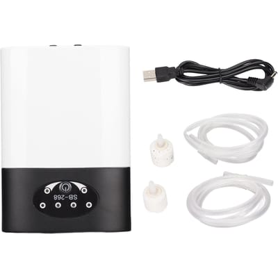Aquarium Zuurstofpomp Stil AC DC Dubbele Lading Laag Verbruik Stabiel Mini Visbak Beluchter Zuurstof white