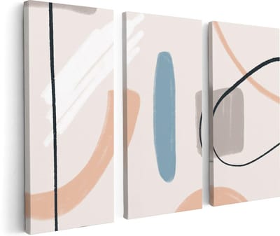 Artaza Canvas Schilderij Drieluik Abstracte Kunst - Scandinavische Style - 120x80 - Foto Op Canvas - Canvas Print
