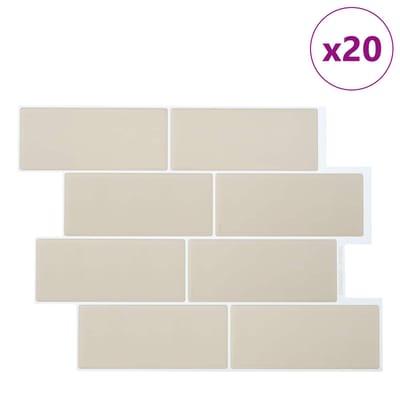 vidaXL - Subway - tegel - 20 - st - Beige - 29 - x - 21 - cm - Polyurethaan - en - PET