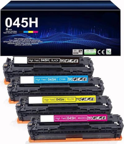 4-pack | Toners Geschikt voor Canon 045 / 045H | Geschikt voor Canon i-Sensys LBP611CN - LBP613CDW - MF631CN - MF633CDW - MF635CX