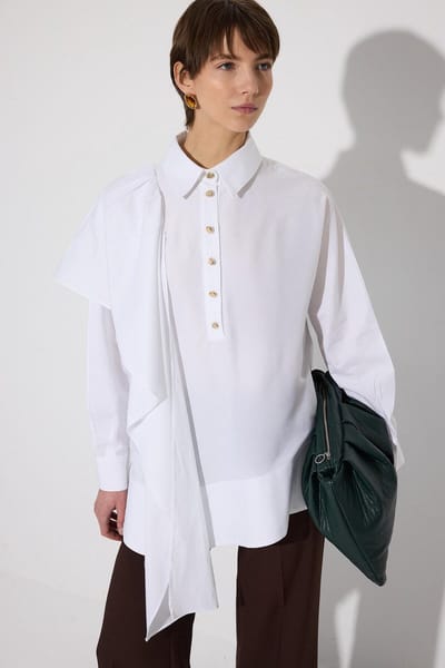 Touché Privé - Tuniek met sjaaldetail - Ecru - Dames