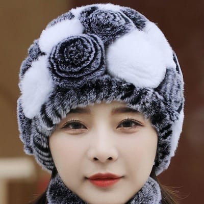 Chapeau Mode Femme Chaud Protection Oreilles Chapeau Tricoté Ensemble Écharpe Épaissi hat white