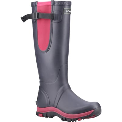 Cotswold Milton Rubber Dames Navy/Roze Wellingtonlaarzen