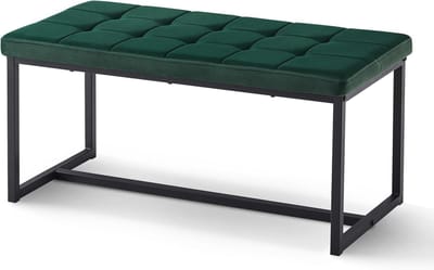 Gestoffeerde keukenbank 100 cm - Fluwelen eetkamerbank met metalen poten - Moderne stijl voor hal, slaapkamer en woonkamer