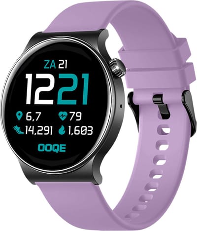 OOQE WATCH CS PRO - Smartwatch Heren en Dames | Geschikt voor iOS en Android | Full HD | Notificaties | Gezondheidsanalyse | Sportanalyse | GPS Koppeling | Bellen | Muziek/Audio Luisteren | Spelletjes | Ergonomisch | Nederlandstalig | Lichtpaars