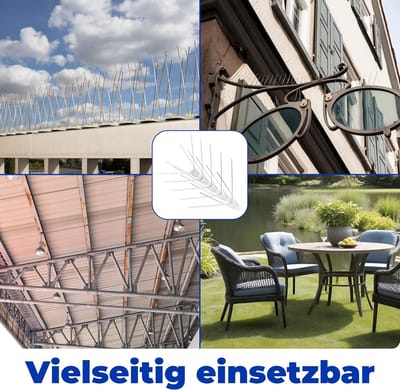 Famanu – Ultieme vogelbescherming [voorgemonteerd] – duivenafweerspikes van roestvrij - weerbestendig roestvrij staal voor balkon - raam - tuin of inkijkbescherming (3 meter)