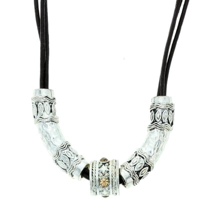 Behave - Korte bruine ketting met kraal 40,5 cm (+8 cm verlengketting)